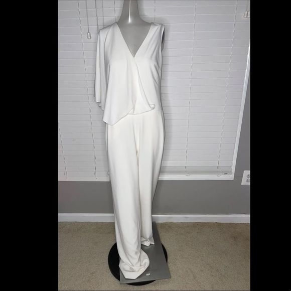 Halston Asymmetrical Cape Jumpsuit - Picture 6 of 10